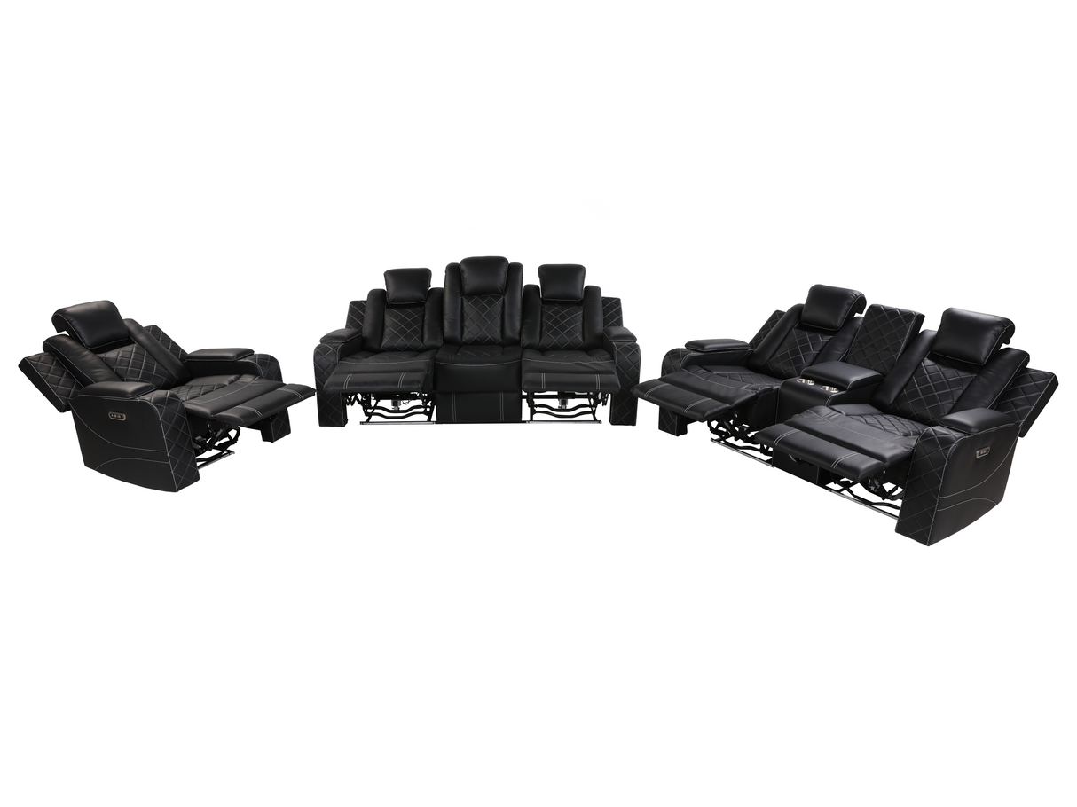 3 Piece Power Reclining Living Room Set by Sara Collections | Bel Furniture