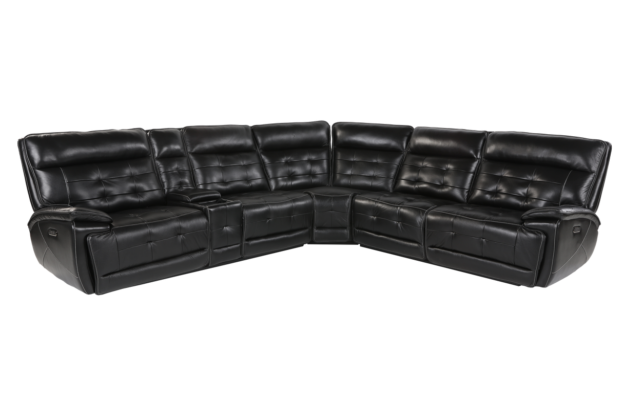 3 Piece Power Reclining Sectional - Top Grain Leather by Sara Collections | Bel Furniture