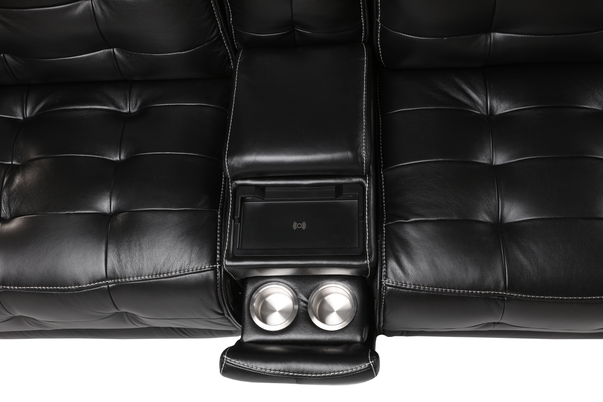 3 Piece Power Reclining Sectional - Top Grain Leather by Sara Collections | Bel Furniture