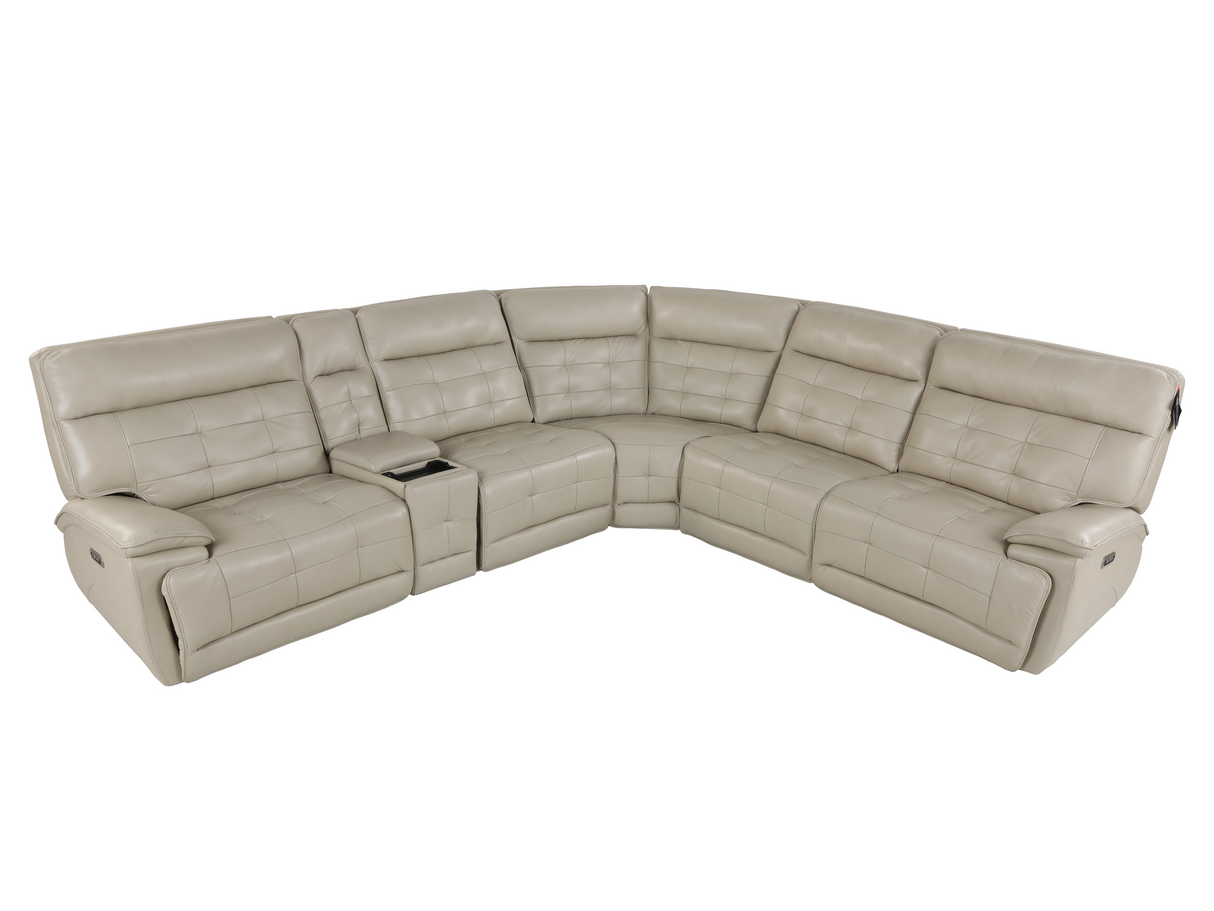 3 Piece Power Reclining Sectional with Top Grain Leather Seating by Sara Collections | Bel Furniture