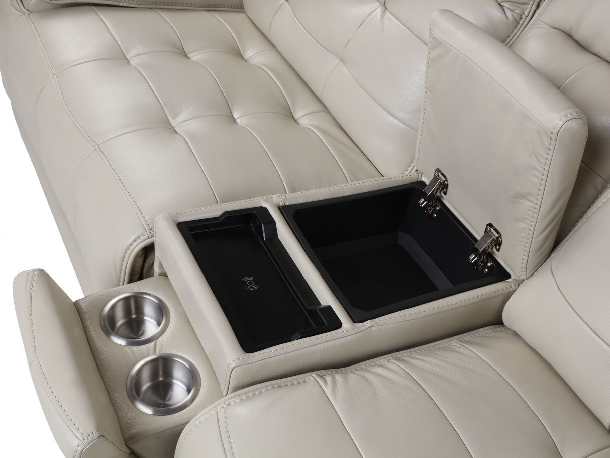 3 Piece Power Reclining Sectional with Top Grain Leather Seating by Sara Collections | Bel Furniture