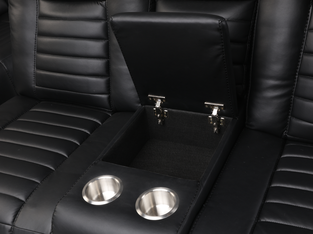 3 Piece Power Reclining Sectional with Power Adjustable Headrest/ Bluetooth Speakers/ wireless USB Charging, LED Light by Sara Collections | Bel Furniture