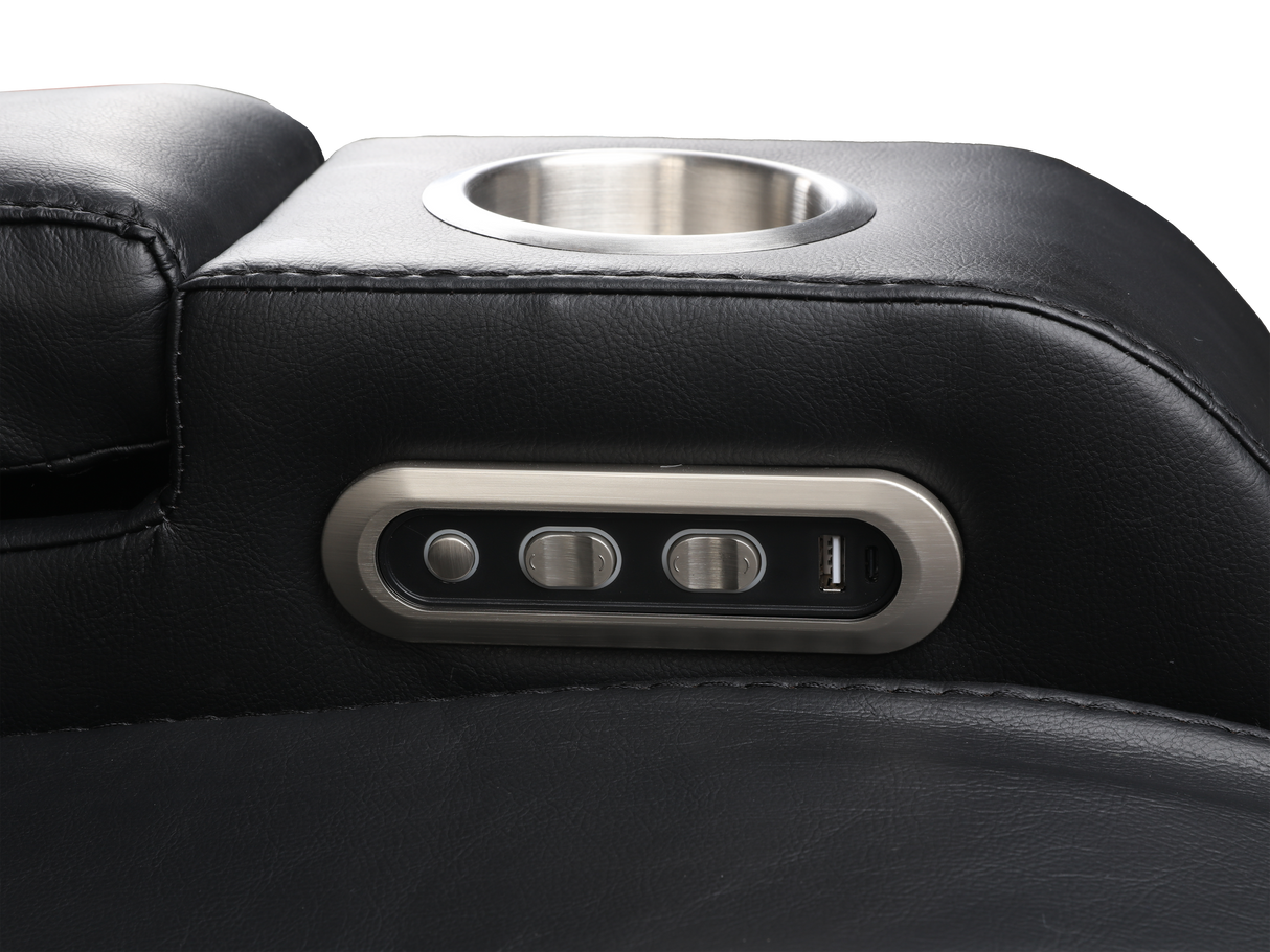 3 Piece Power Reclining Sectional with Power Adjustable Headrest/ Bluetooth Speakers/ wireless USB Charging, LED Light by Sara Collections | Bel Furniture