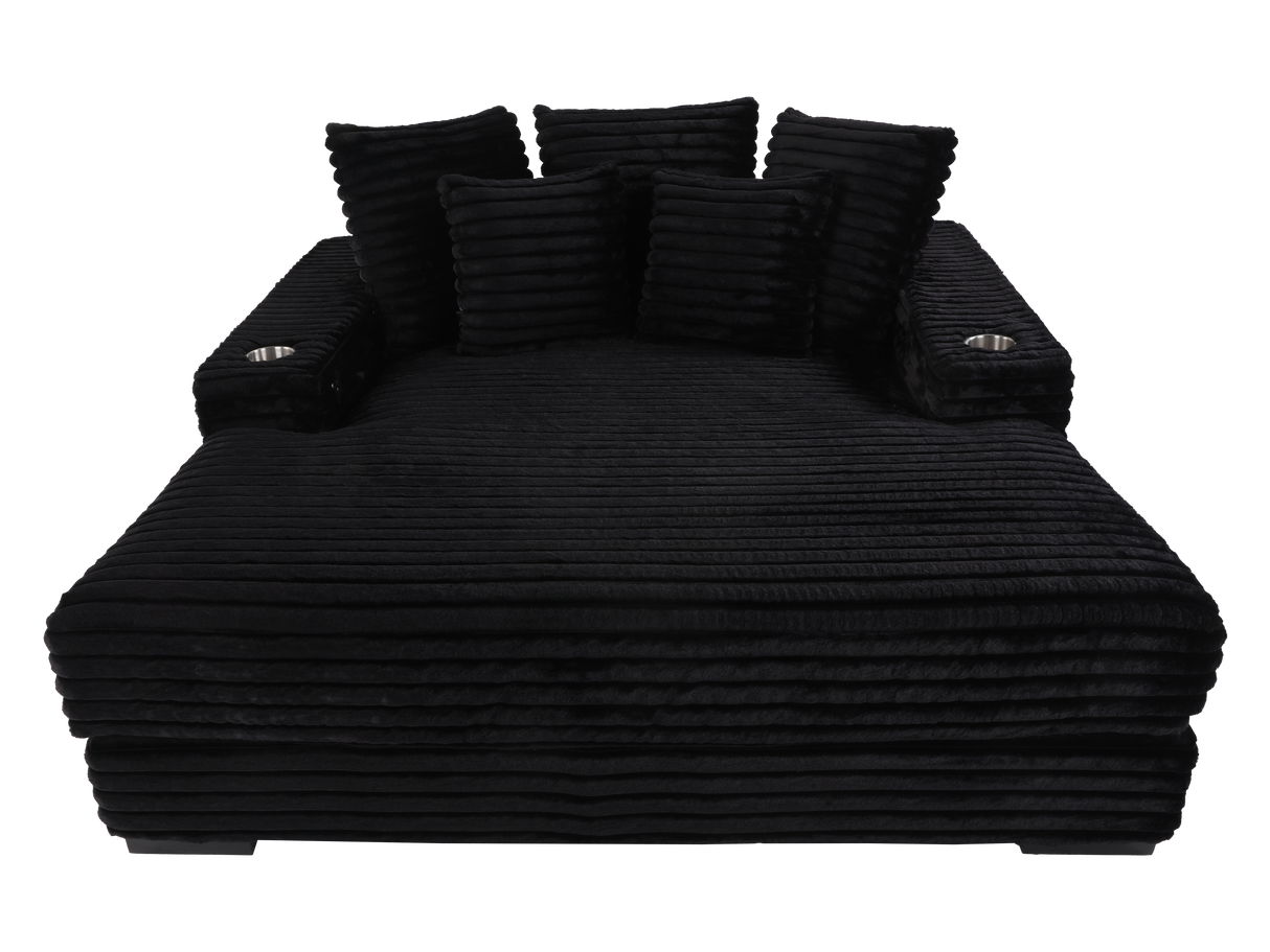 Chaise Lounge with Dual Cup Holders and USB Charging Ports by Sara Collections | Bel Furniture