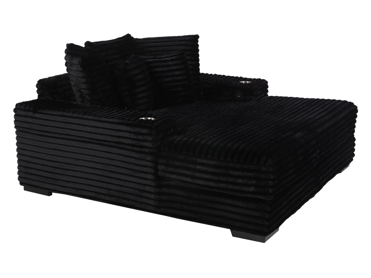 Chaise Lounge with Dual Cup Holders and USB Charging Ports by Sara Collections | Bel Furniture