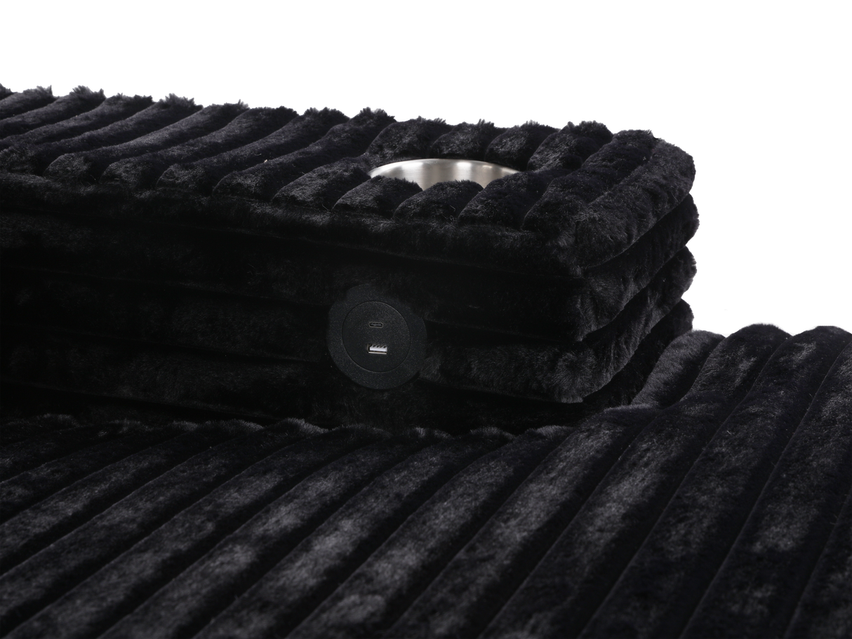 Chaise Lounge with Dual Cup Holders and USB Charging Ports by Sara Collections | Bel Furniture