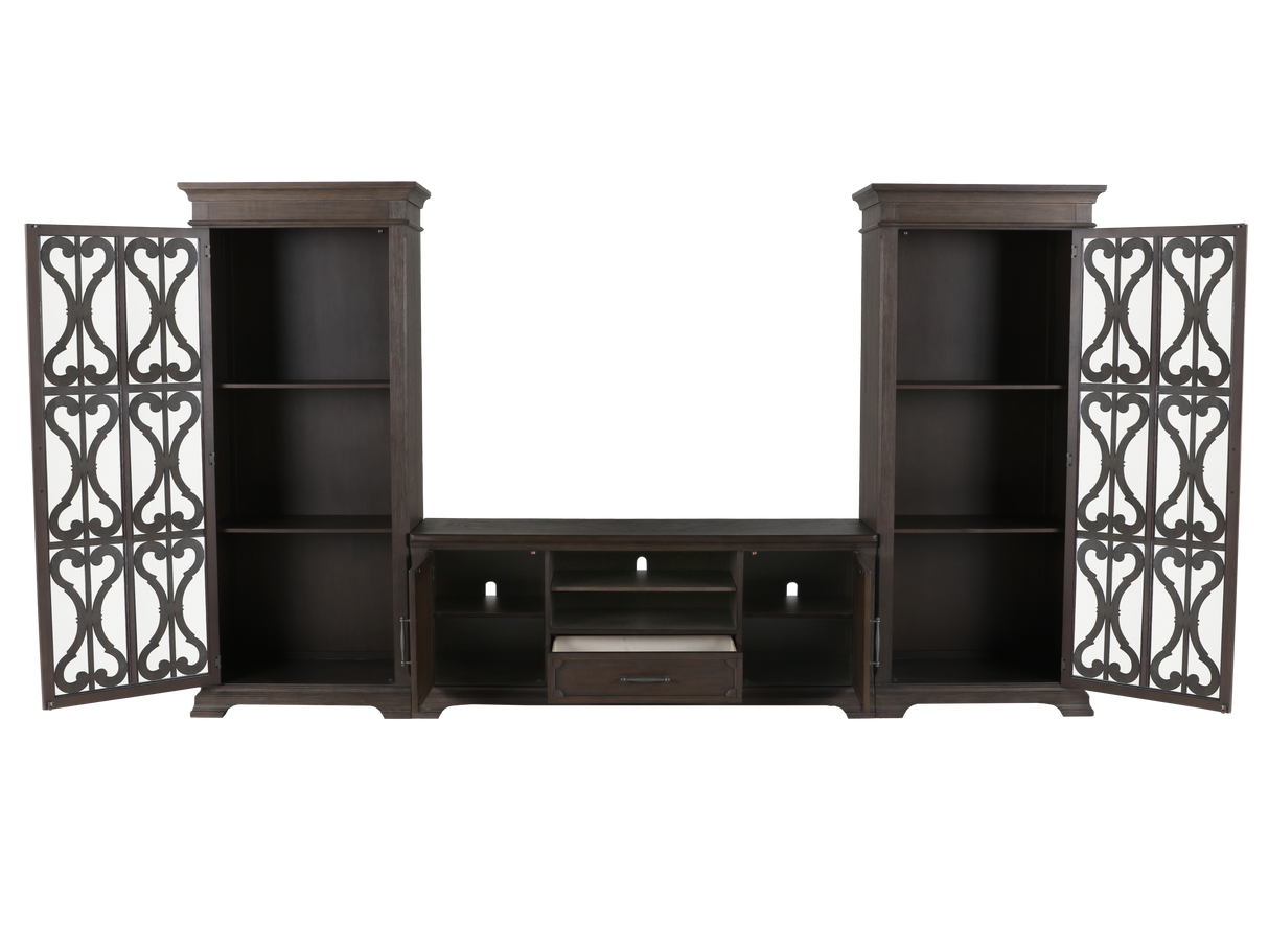 Artesian 3 Piece Entertainment Center - Reclaimed Grey Oak by Mollai Collections | Bel Furniture