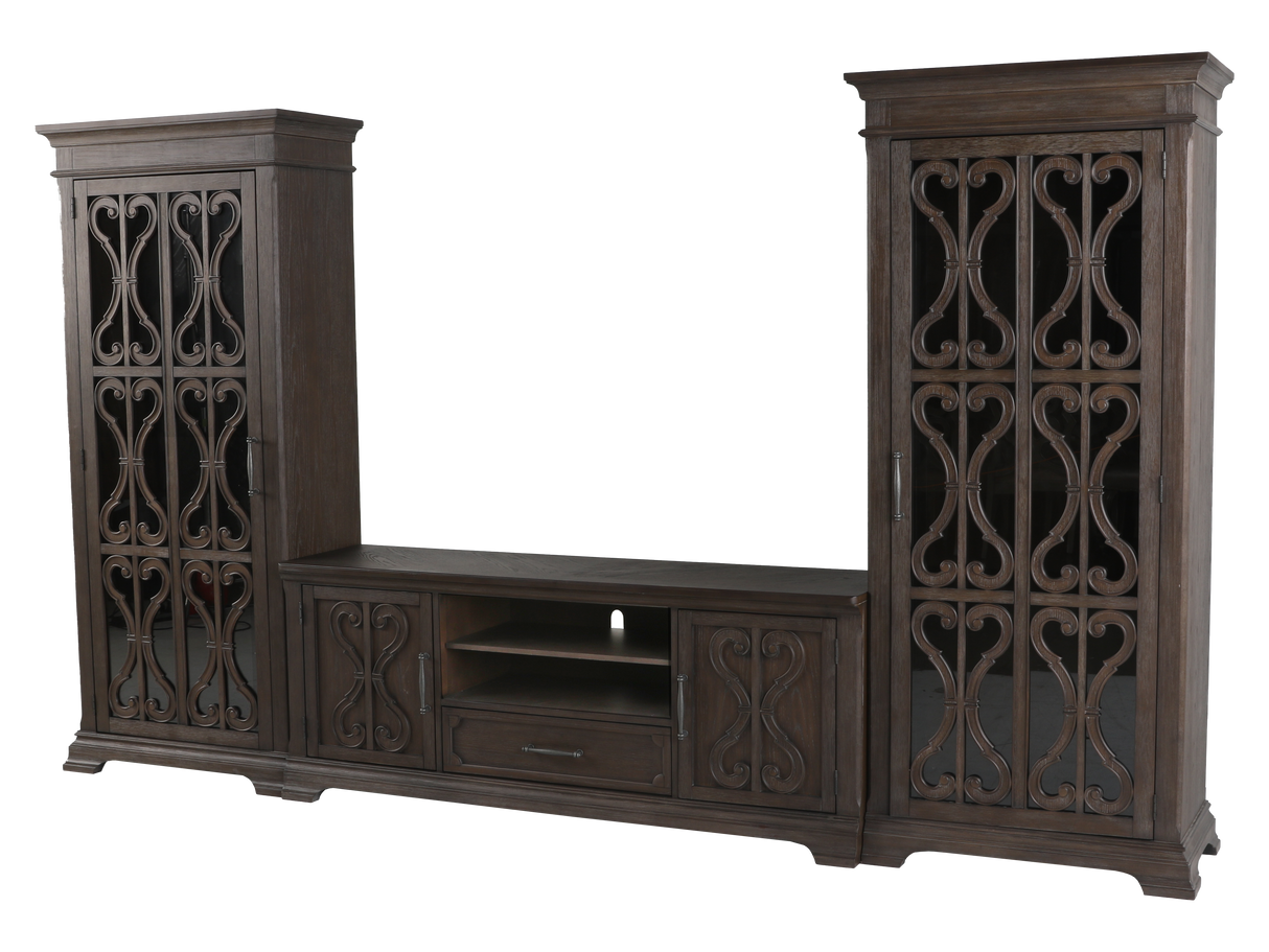 Artesian 3 Piece Entertainment Center - Reclaimed Grey Oak by Mollai Collections | Bel Furniture