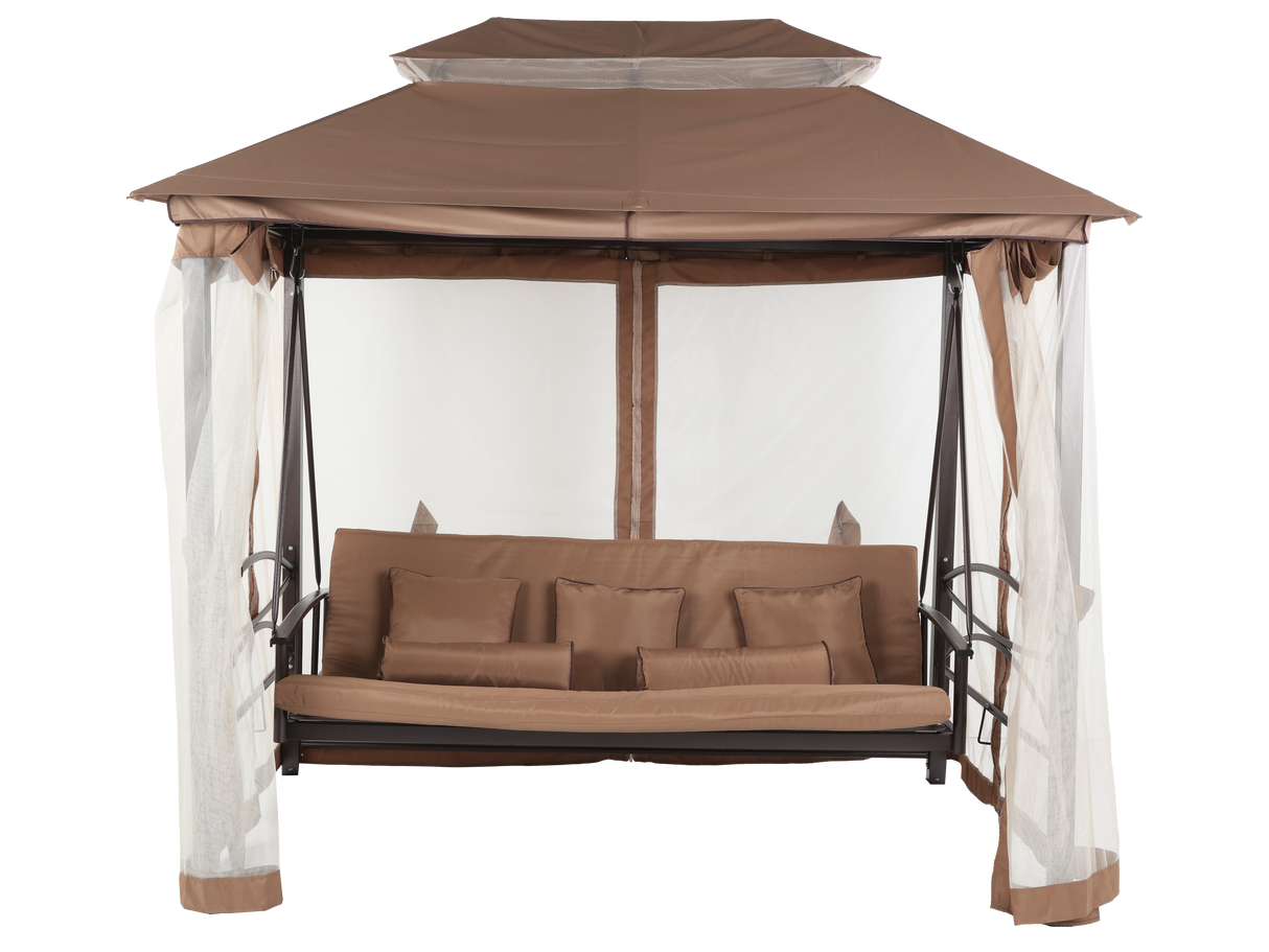 3 Piece Patio Swing Chair with Canopy by Mollai Collections | Bel Furniture