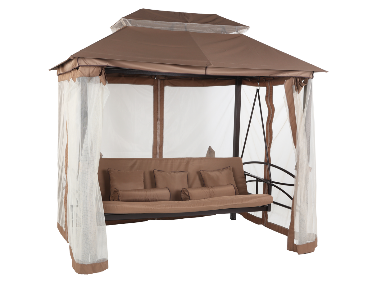3 Piece Patio Swing Chair with Canopy by Mollai Collections | Bel Furniture