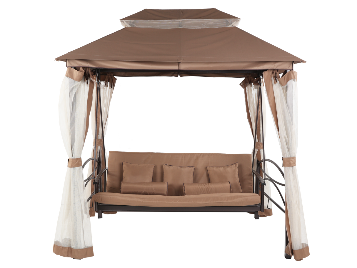 3 Piece Patio Swing Chair with Canopy by Mollai Collections | Bel Furniture