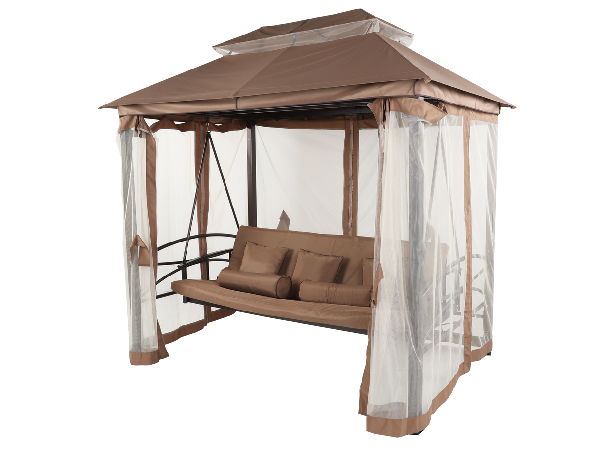 3 Piece Patio Swing Chair with Canopy by Mollai Collections | Bel Furniture