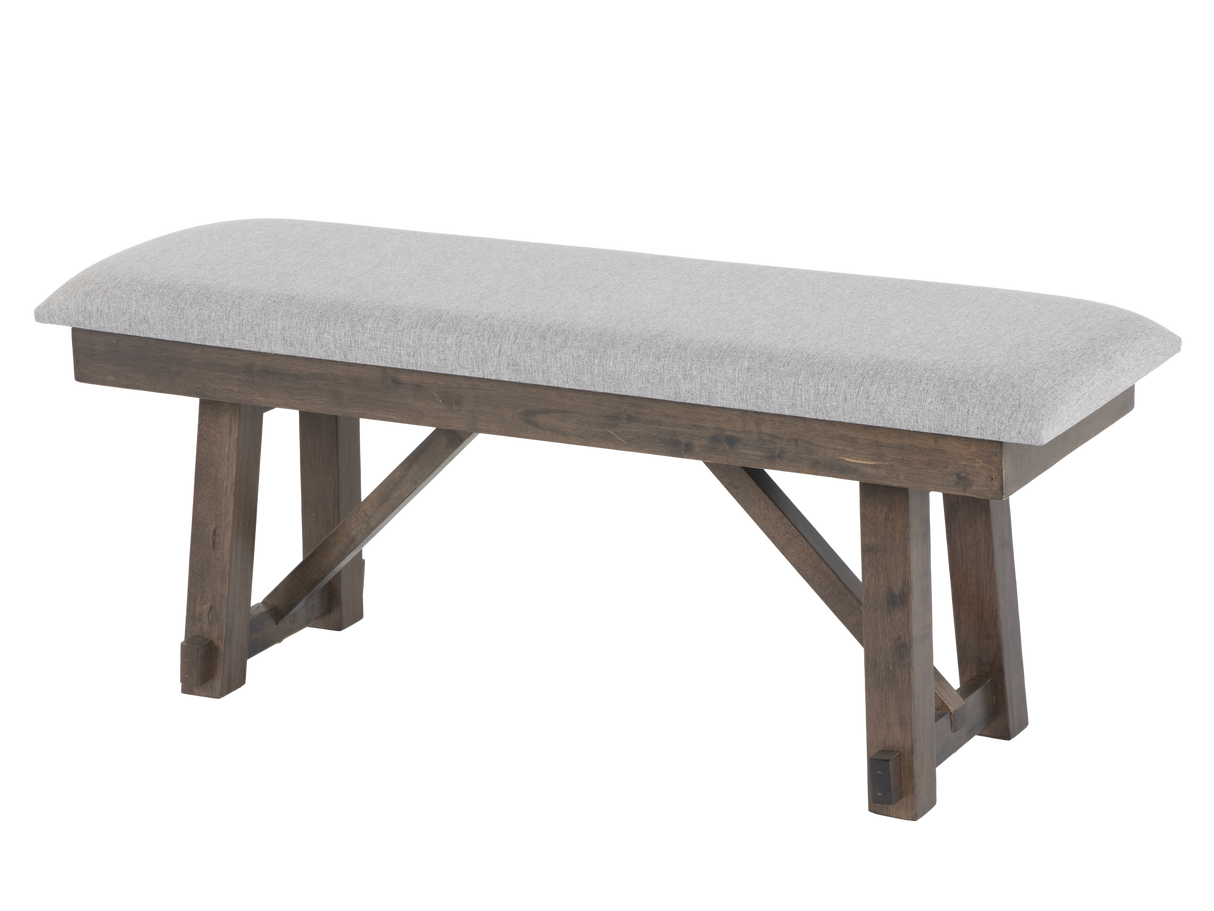 Rustic Trestle 6-Piece Dining Set with Extension Table, 4 Chairs & Bench – Dark Brown