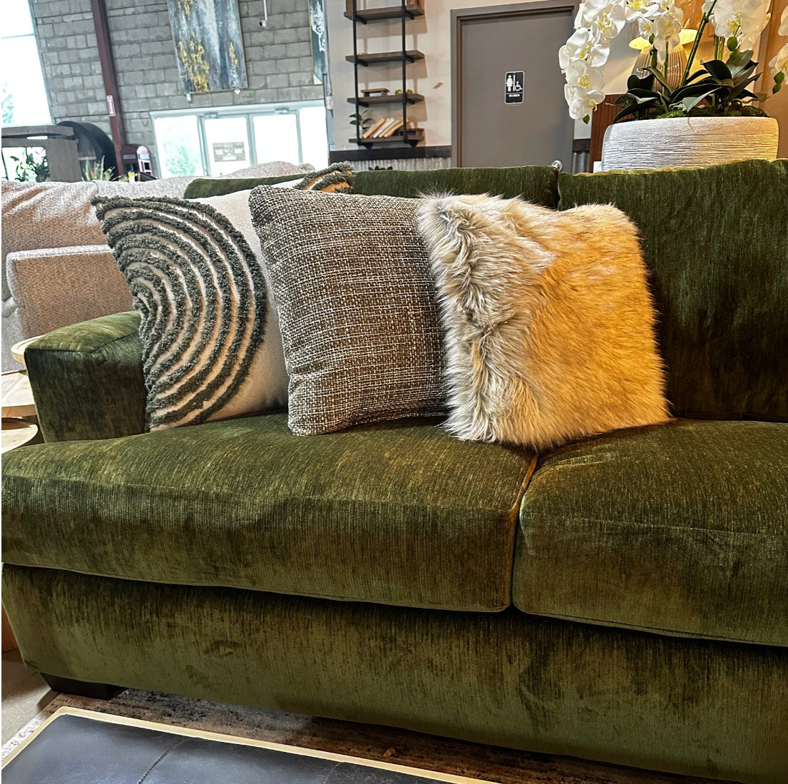 Corinthian Emerald Plush 2-Piece Sectional Sofa