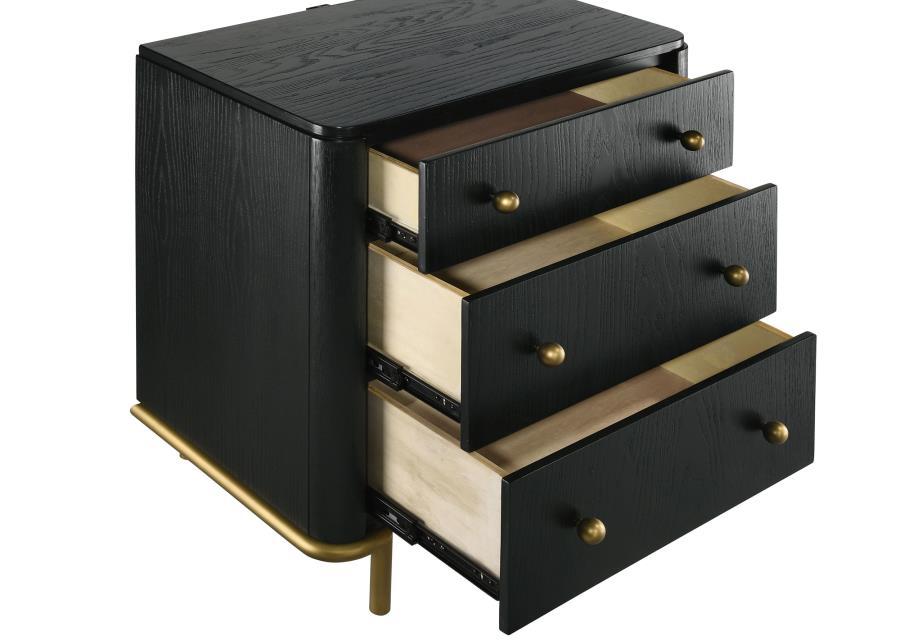 Arini - 3-Drawer Nightstand by CoasterElevations | Bel Furniture