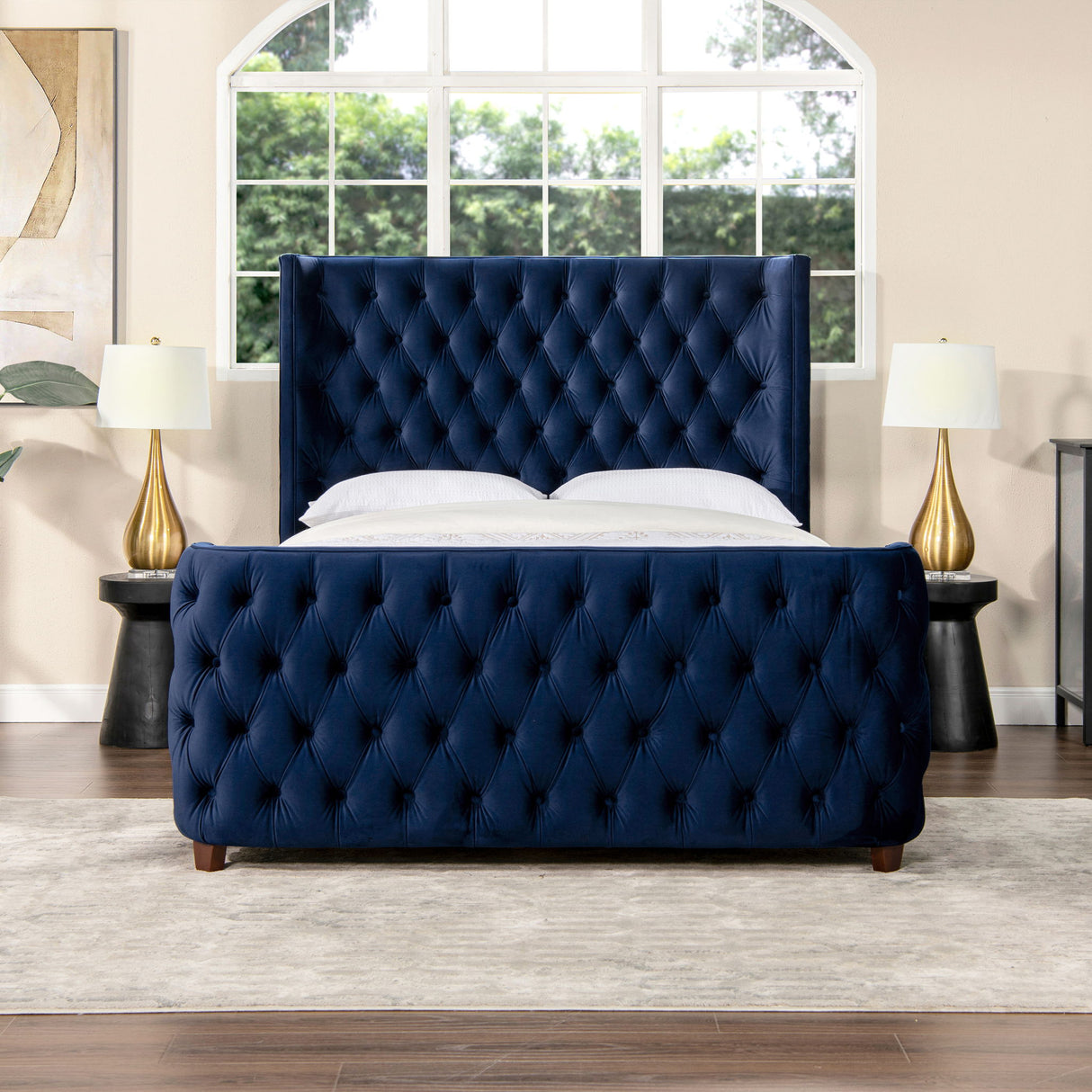 Brooklyn - Tufted Panel Bed Headboard And Footboard Set by Jennifer Taylor Home | Bel Furniture