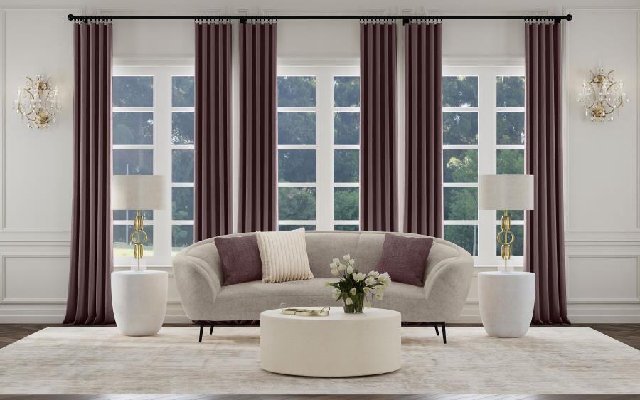 Ellorie - Upholstered Channel Back Curved Sofa - Beige by Coaster Fine Furniture | Bel Furniture