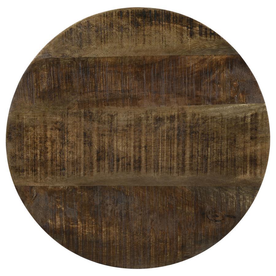 Aurora - Round Drum Base Accent Side Table - Natural And Black by CoasterEssence | Bel Furniture