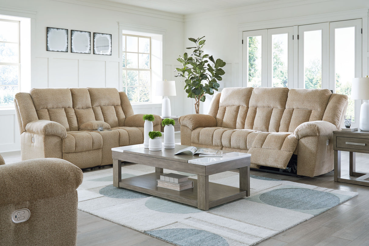 Tip-off - Reclining Living Room Set Beige 3 Pc. Power Reclining Sofa, Power Reclining Loveseat, Power Recliner by Signature Design by Ashley® | Bel Furniture