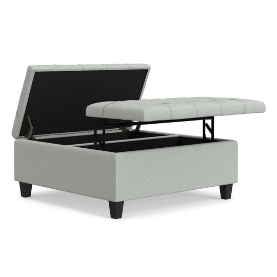 Harrison Coffee Table Storage Ottoman Lift Top Stone Gray