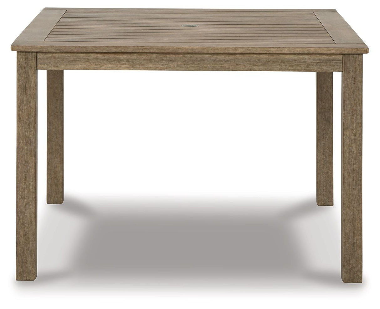 Aria Plains - Brown - Square Dining Table W/Umb Opt by Signature Design by Ashley® | Bel Furniture