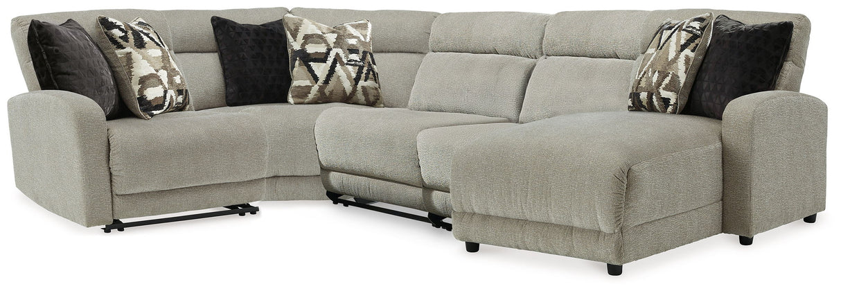 Colleyville - Power Reclining Sectional Beige 5 Pc. Right Arm Facing Chaise Power Reclining Sectional by Signature Design by Ashley® | Bel Furniture
