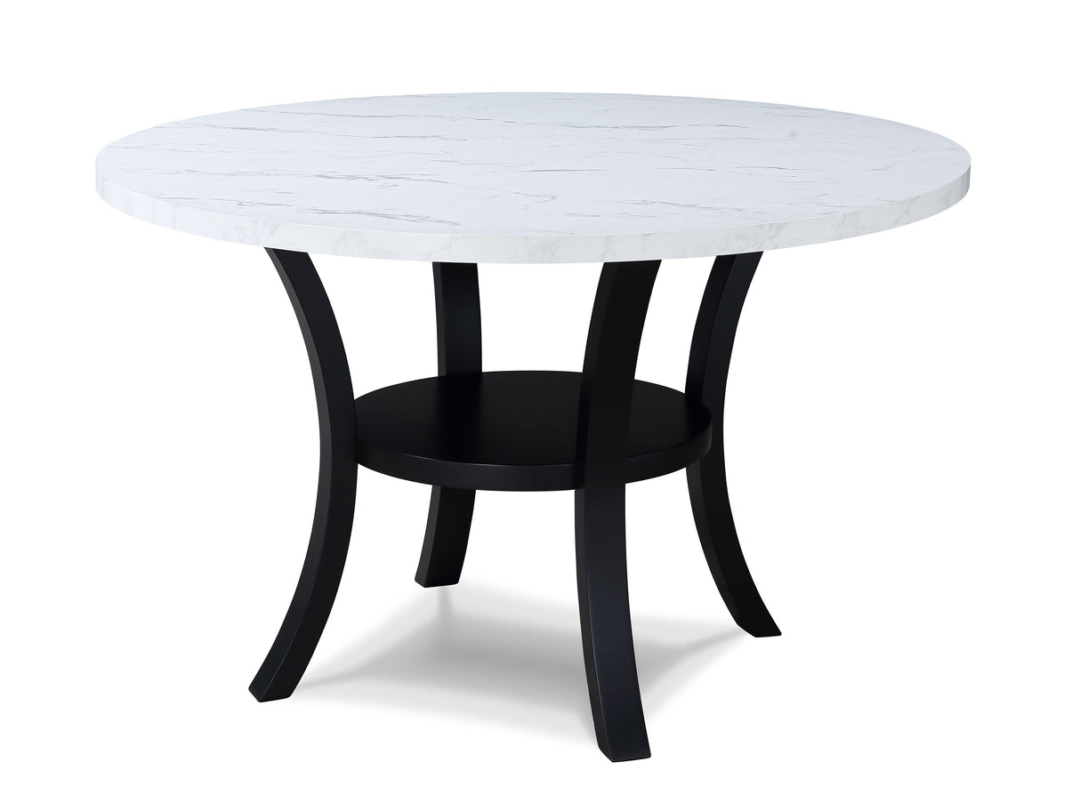 Isla - Round Dining Table - White / Black by Crown Mark | Bel Furniture