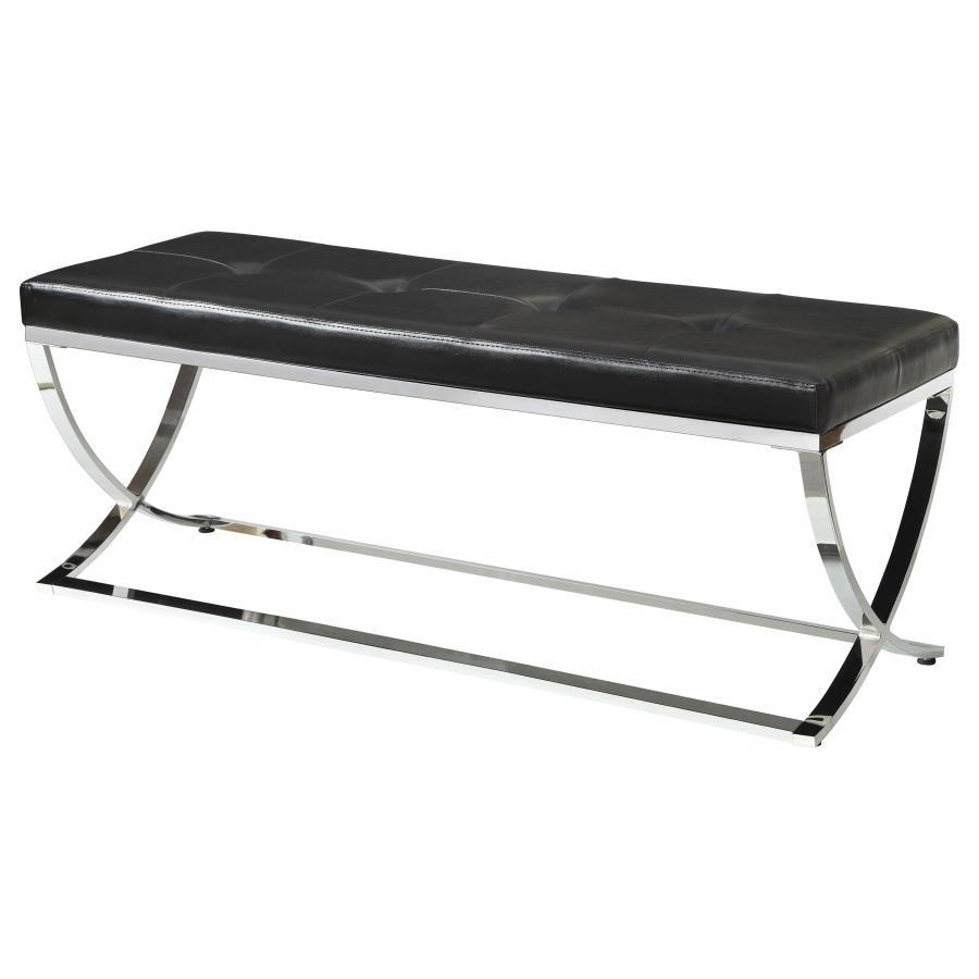 Walton - Leatherette Upholstered Tufted Accent Bench by CoasterEssence | Bel Furniture