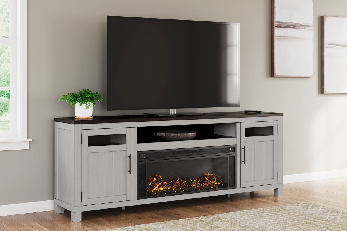 Darborn - Gray / Brown - 88" TV Stand With Electric Infrared Fireplace Insert by Signature Design by Ashley® | Bel Furniture