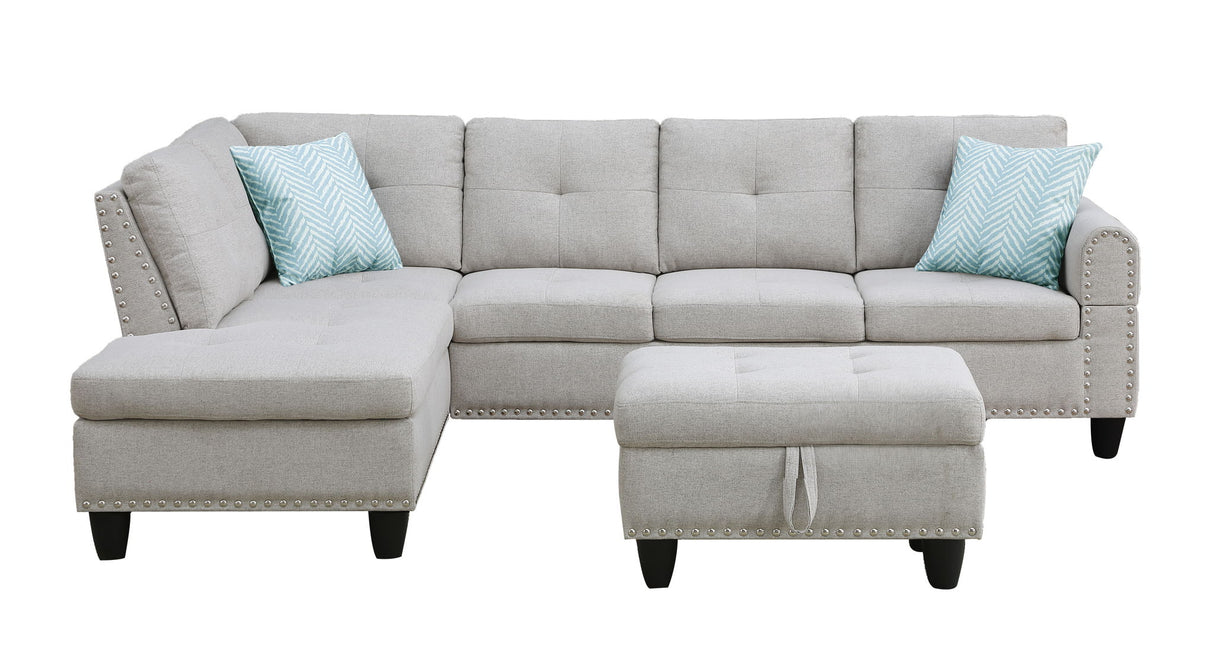Alger - 98" Wide Left Hand Facing Sofa & Chaise With Ottoman by Cynthia's Furniture | Bel Furniture