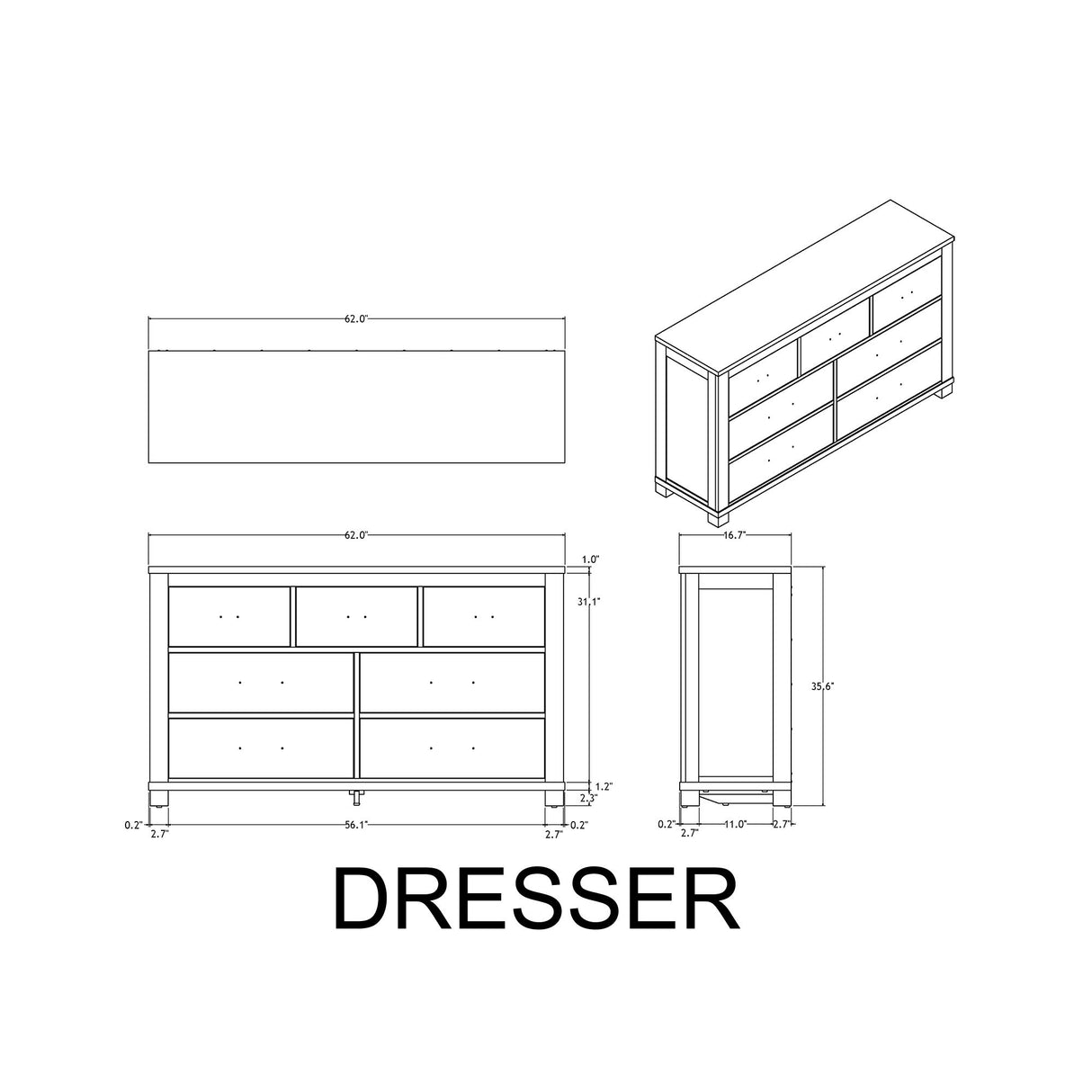 Augusta - 5 Piece Bedroom Set