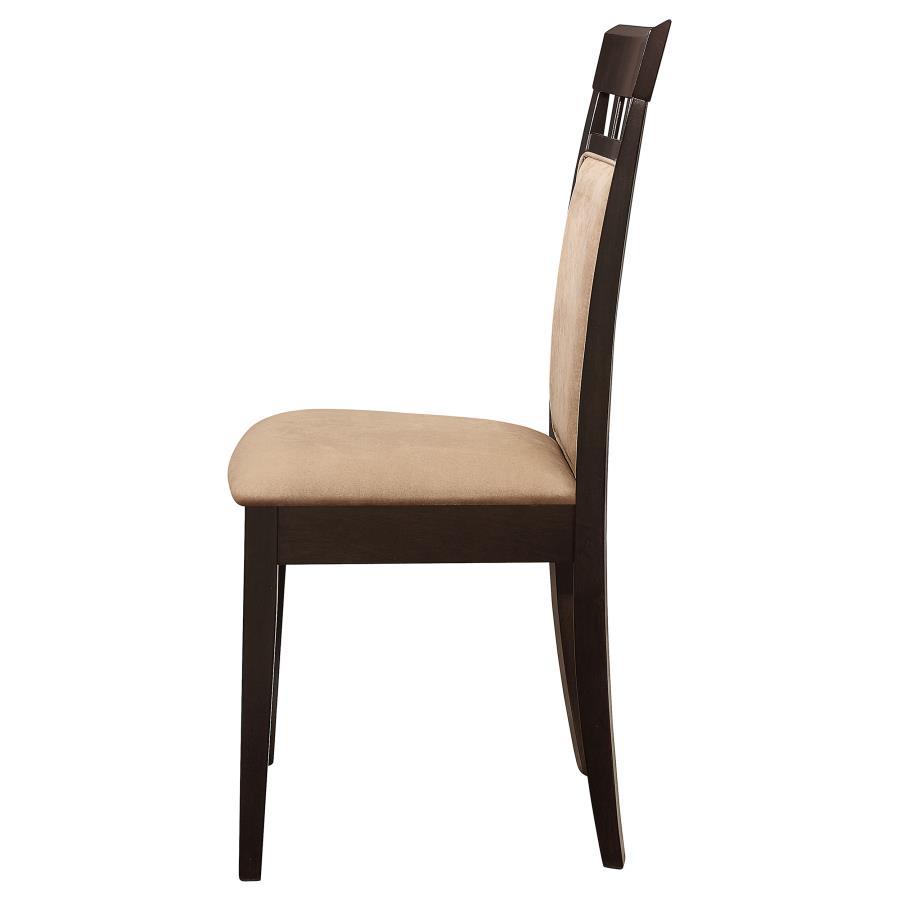 Gabriel - Closed BackSide Chairs (Set of 2) - Cappuccino by CoasterEveryday | Bel Furniture