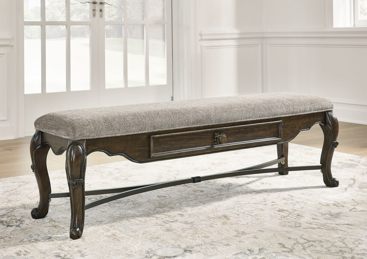 Maylee - Dark Brown - Upholstered Storage Bench by Signature Design by Ashley® | Bel Furniture