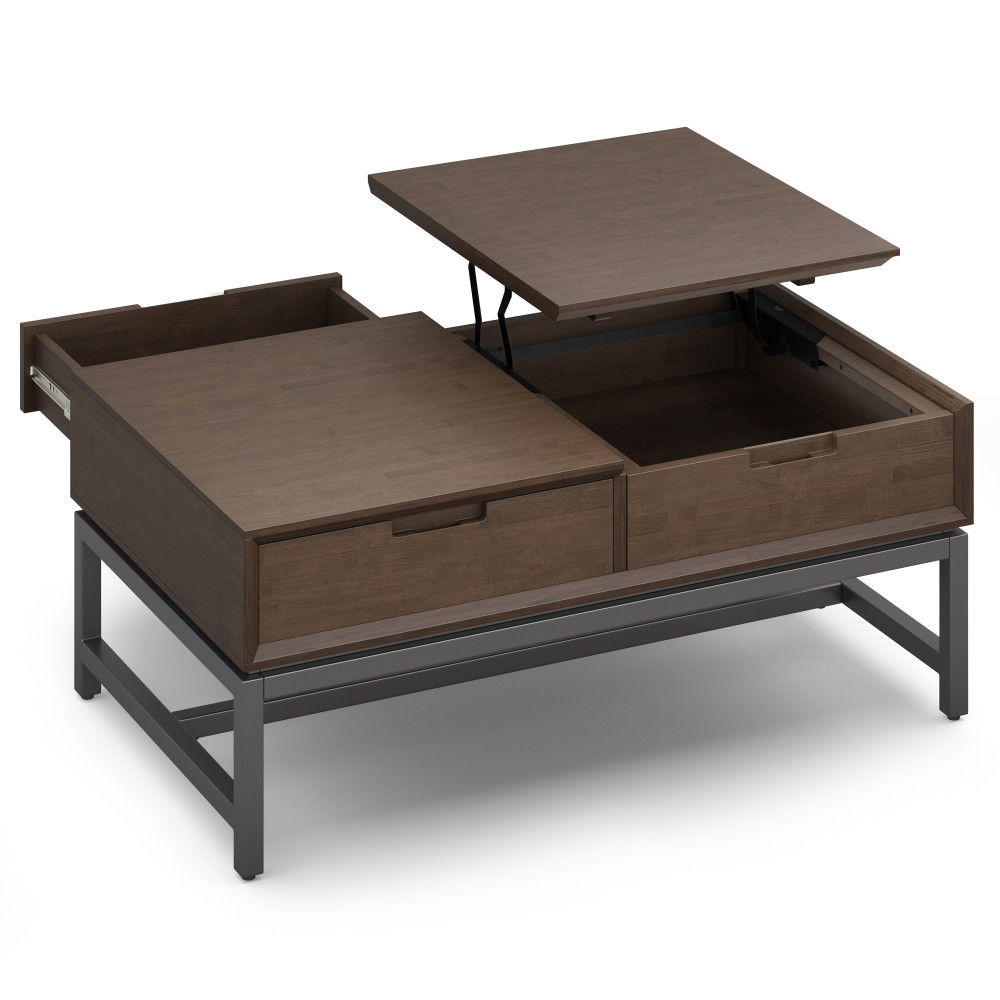 Banting - Lift Top Coffee Table - Walnut Brown by Simpli-Home | Bel Furniture