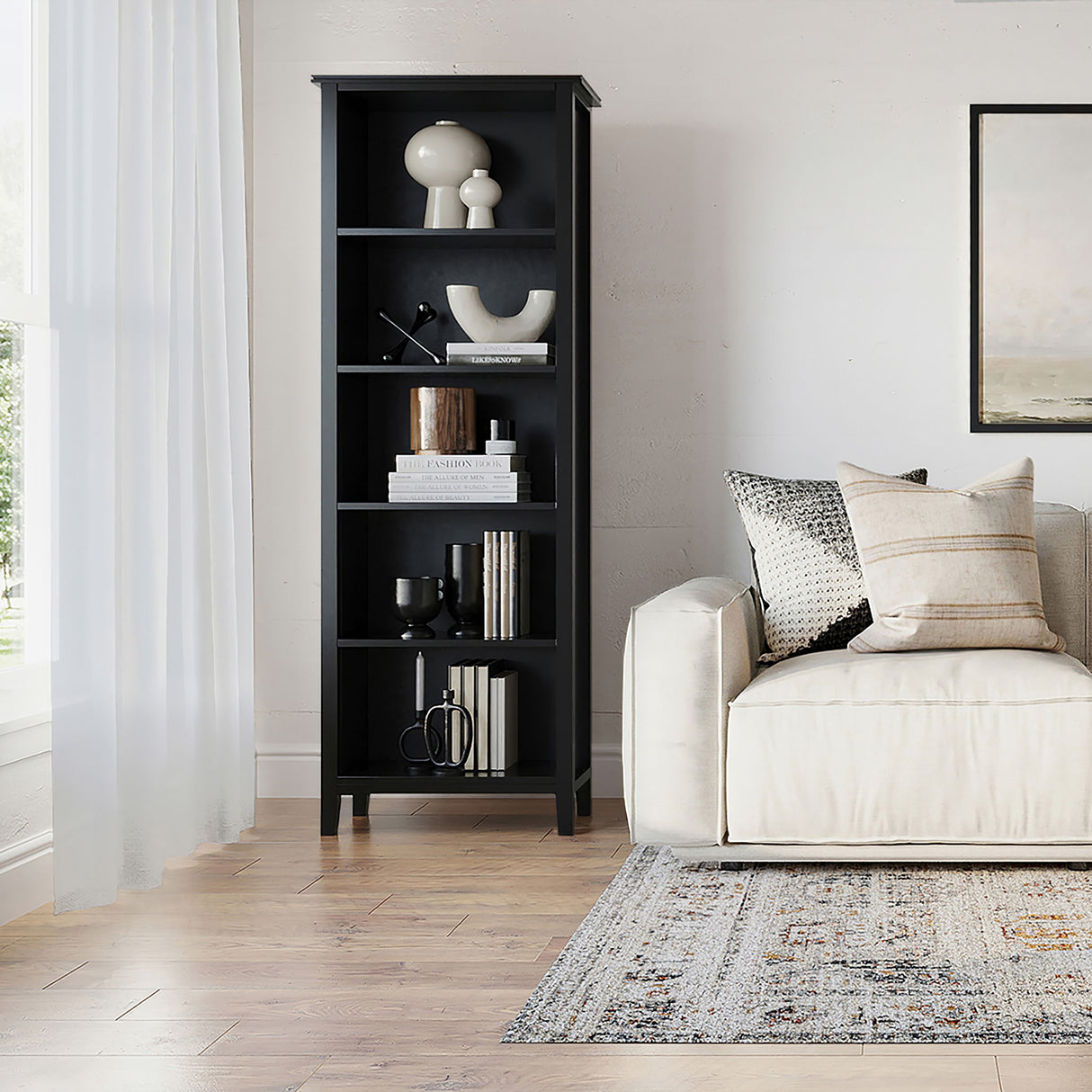 Artisan - 5 Shelf Bookcase, Handcrafted by Simpli-Home | Bel Furniture