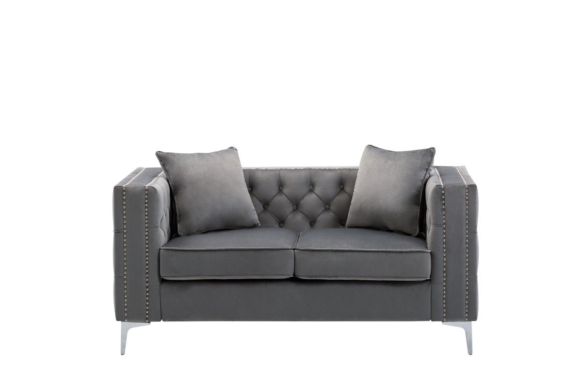 Lorreto - Velvet Loveseat by Lilola Home | Bel Furniture