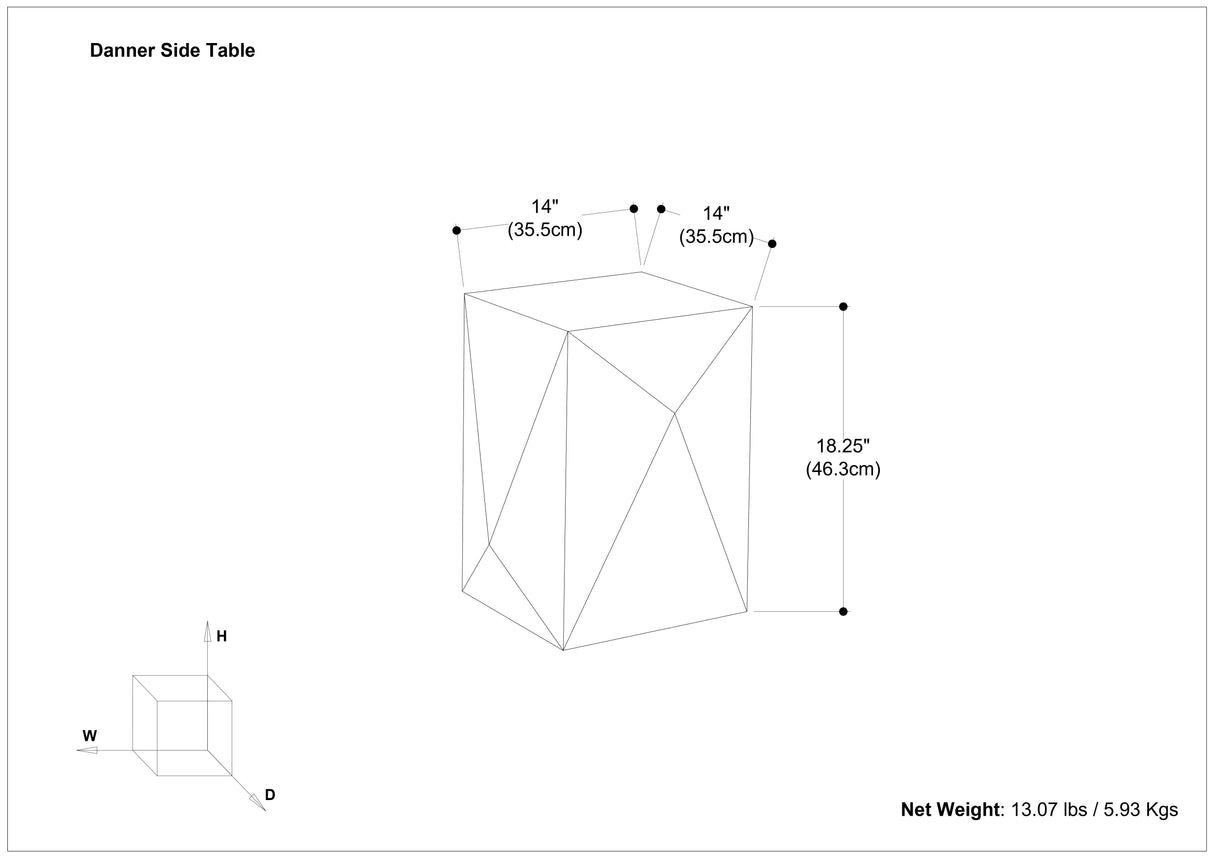 Danner - Cast Aluminum Side Table - Black by Simpli-Home | Bel Furniture