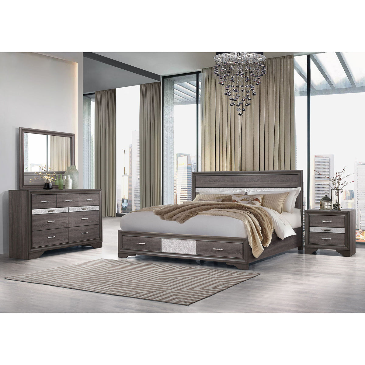 Ryder - 5 Piece Bedroom Set With Drawer Footboard