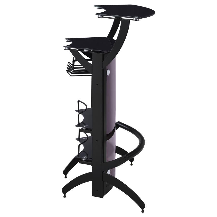 Dallas - 2-Shelf Curved Freestanding Home Bar Cabinet by CoasterEssence | Bel Furniture