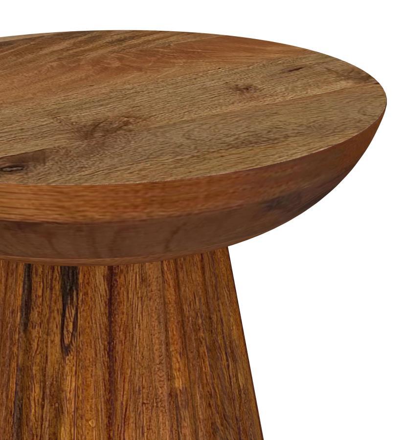 Aureo - Round Solid Wood Accent Side Table - Wild Honey by Coaster Fine Furniture | Bel Furniture