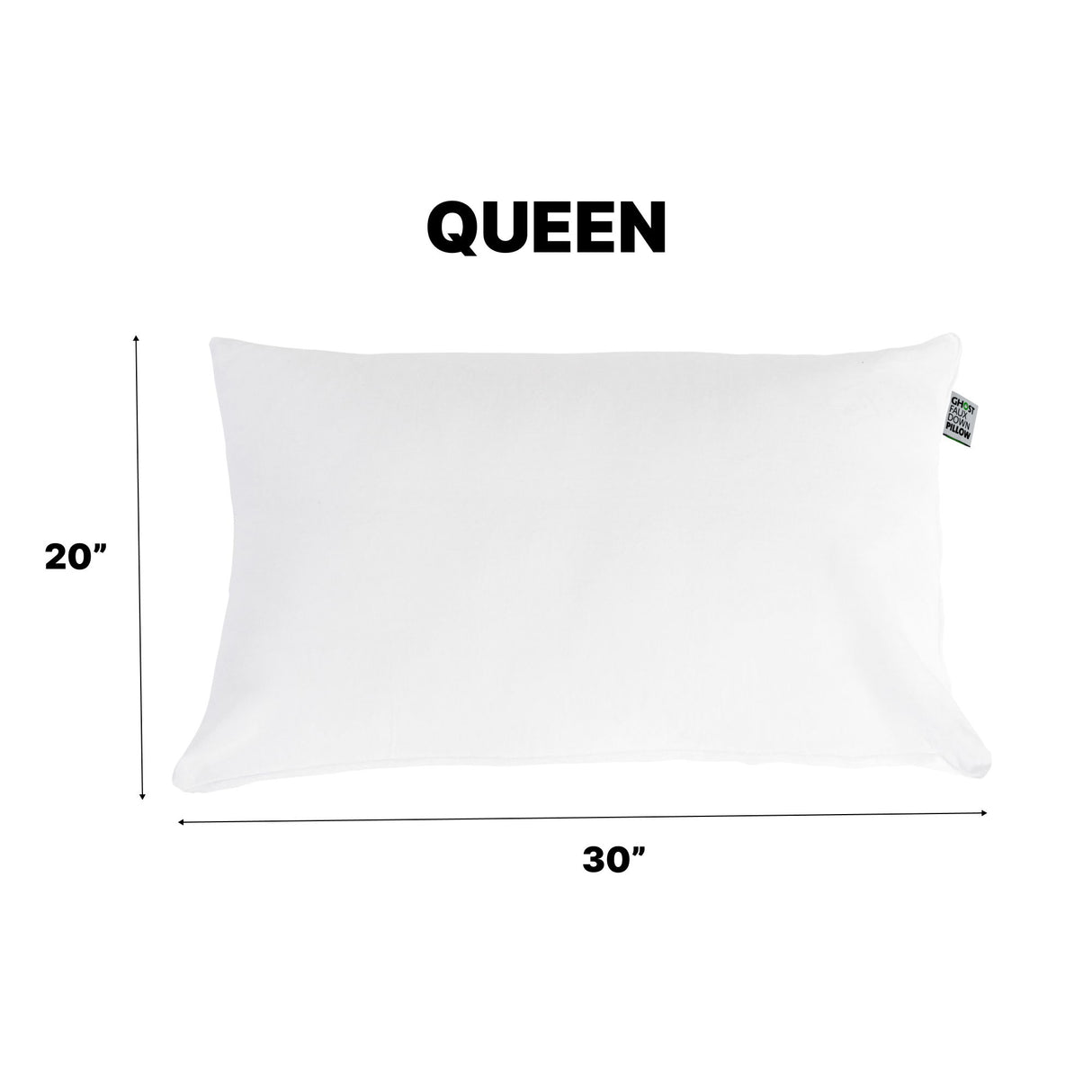 Ghostpillow - Faux Down Luxury Pillow With Microfiber Gel Clusters, Cotton Cover - White