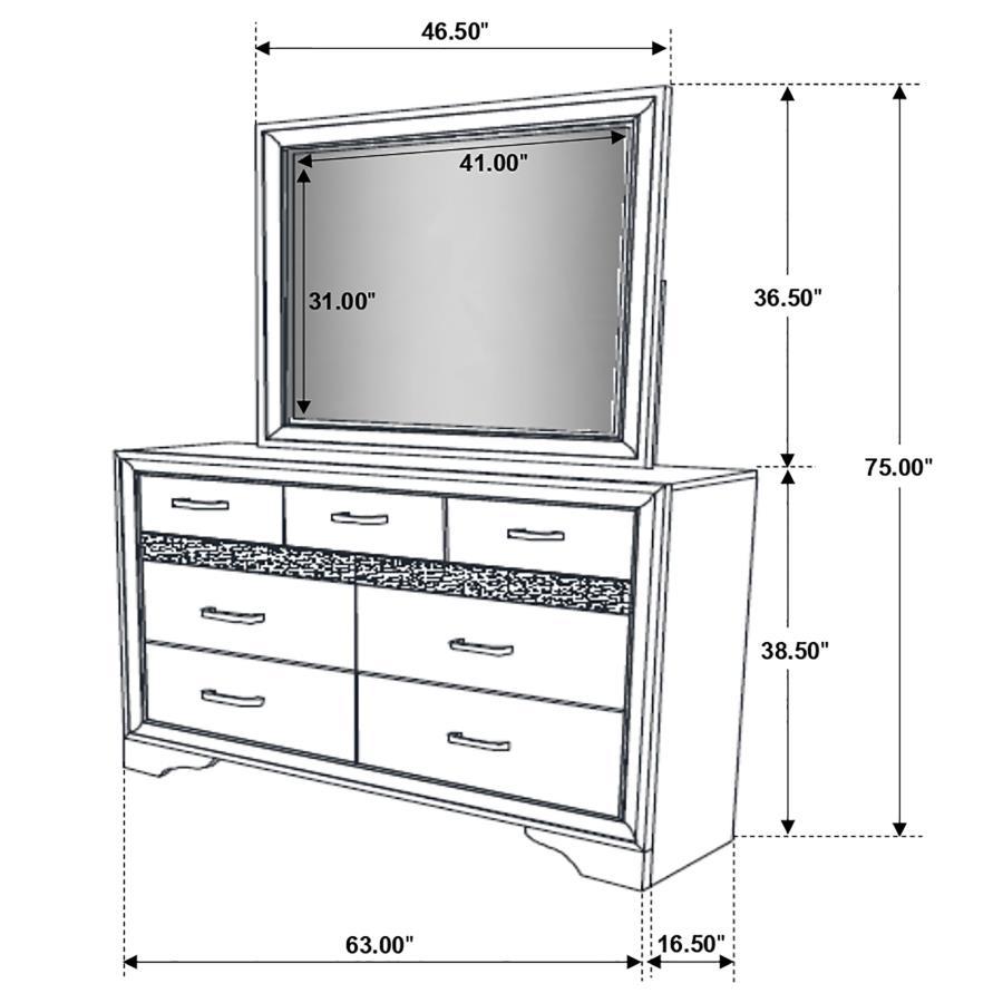 Miranda - 7-drawer Dresser With Mirror by CoasterEveryday | Bel Furniture