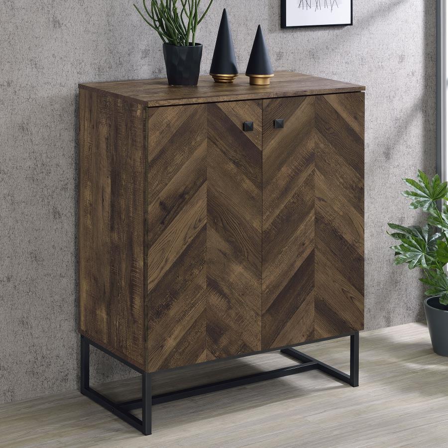Carolyn - 2 Door Engineered Accent Wood Cabinet - Rustic Oak by CoasterEveryday | Bel Furniture