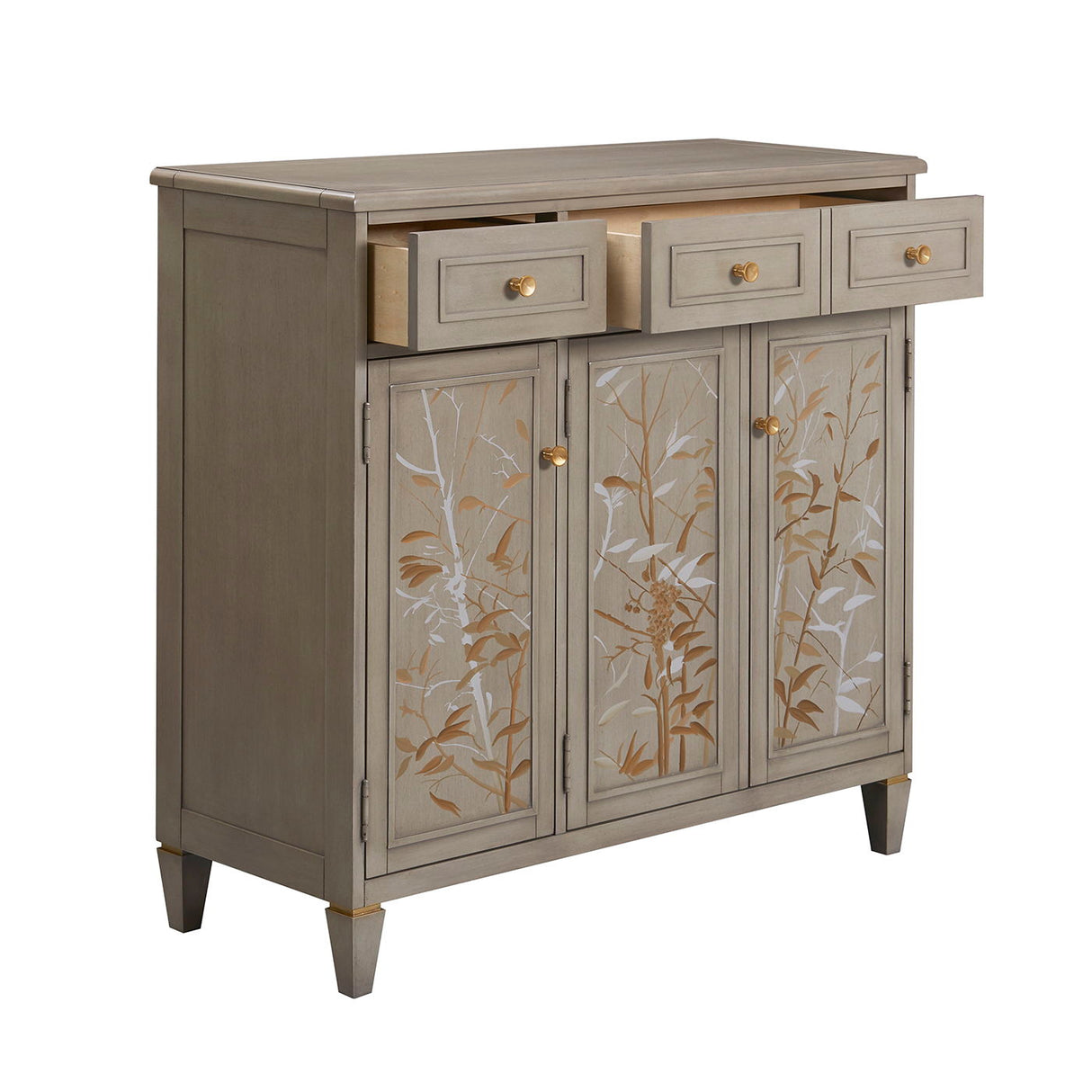 Dauphin - Handpainted Entryway Storage Cabinet - Gray Cashmere by Jennifer Taylor Home | Bel Furniture