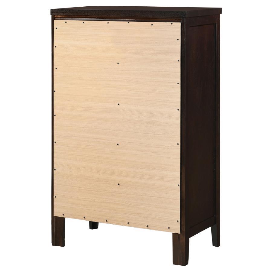 Carlton - 5-Drawer Bedroom Chest - Cappuccino by CoasterEveryday | Bel Furniture