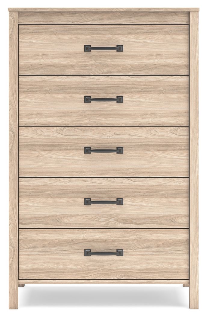 Battelle - Tan - Five Drawer Chest by Signature Design by Ashley® | Bel Furniture