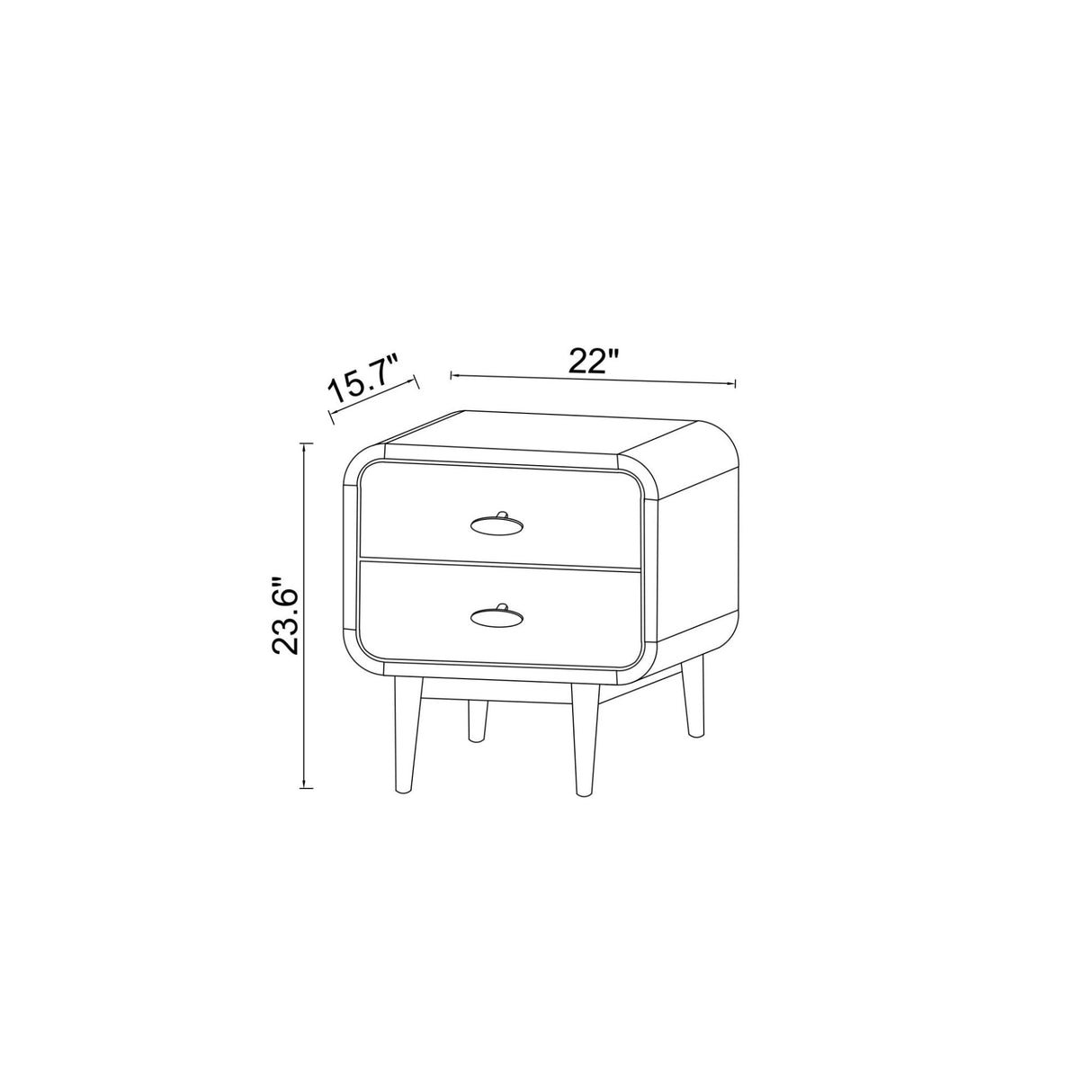 Alexa - Mid-Century Modern Style Night Stand - Brown by Ashcroft Furniture | Bel Furniture