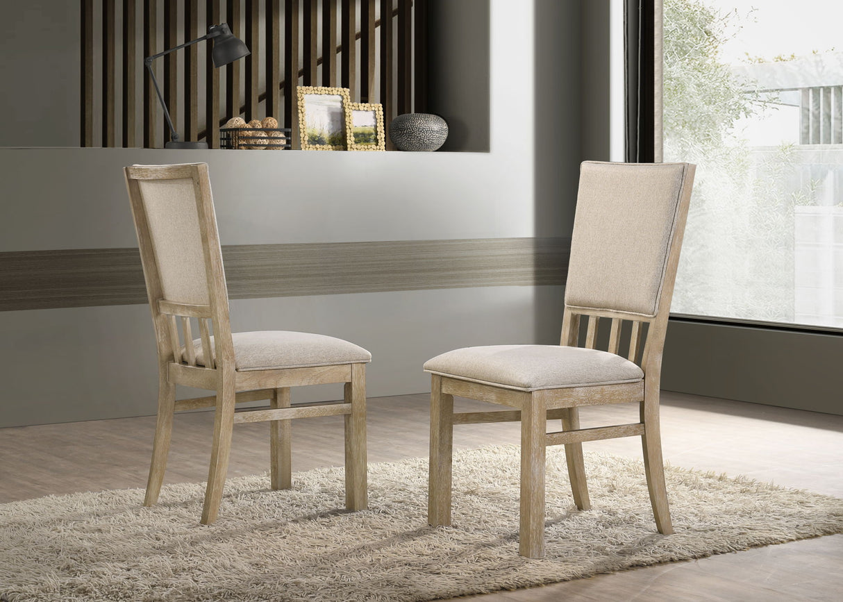 Brutus - Wide Contemporary Fabric Dining Chair (Set of 2) - Reclaimed Wheat by Lilola Home | Bel Furniture
