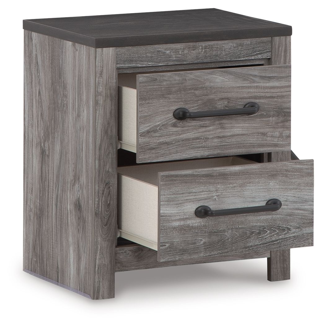 Bronyan - Dark Gray - Two Drawer Night Stand by Signature Design by Ashley® | Bel Furniture