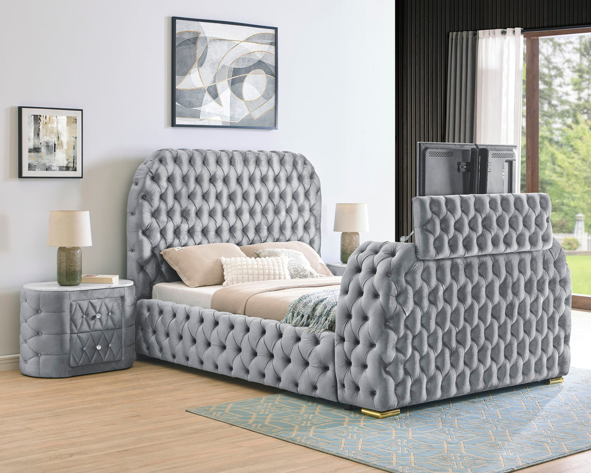 Natalia - Upholstered Bed With Decking Board Set by Crown Mark | Bel Furniture